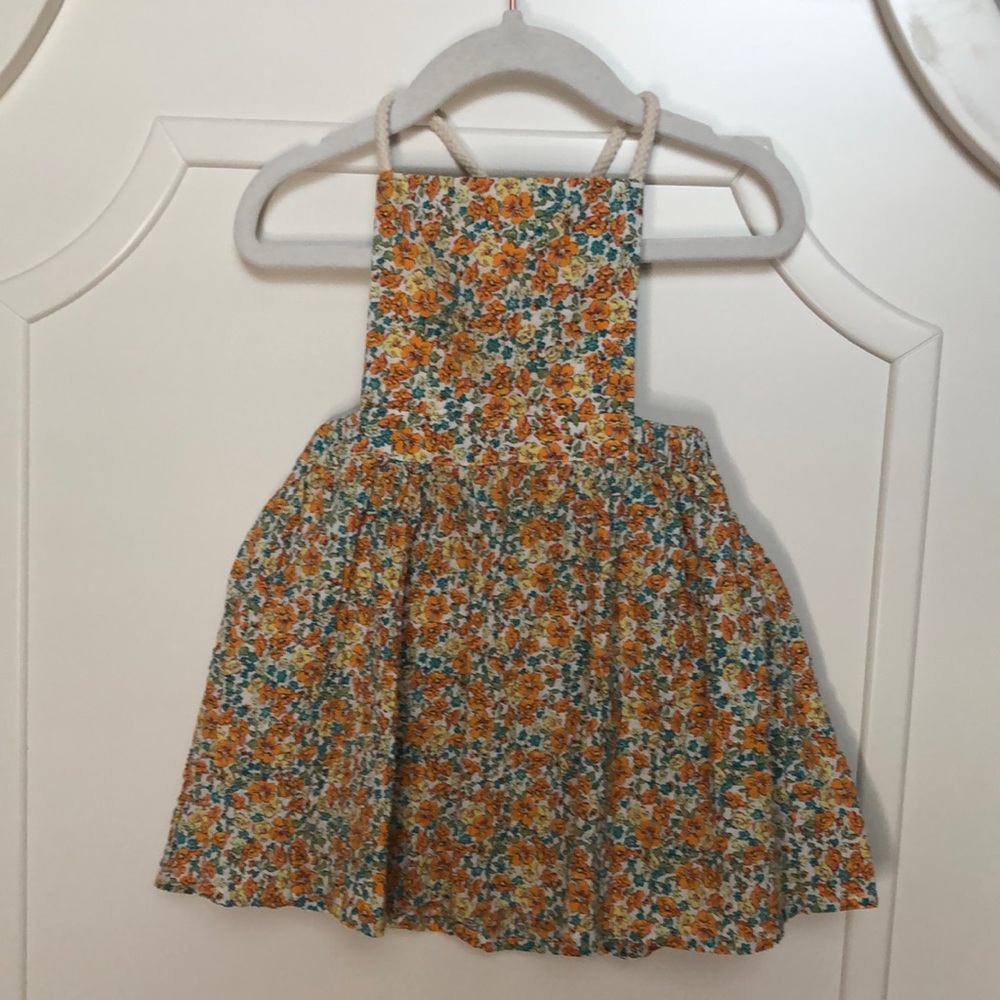 Zara Floral Rope Detail Overall Dress